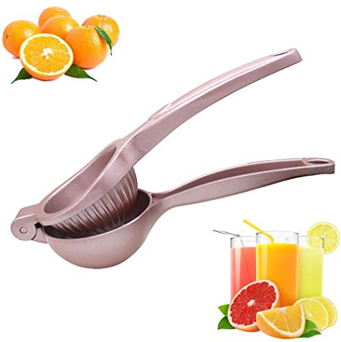 Hoshen Presse-agrumes manuel en acier inoxydable, presse-agrumes multifonction, presse-citron en métal, rose