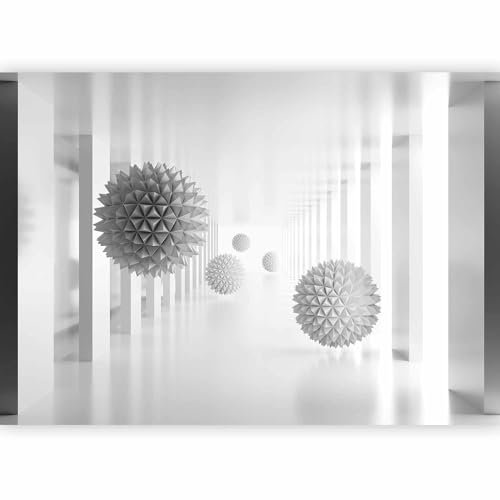 murando Photo Wallpaper 3D Effect 196 x 140 cm / 77.2 x 55.1 Peel and Stick Self-Adhesive Foil Print Wall Mural Wall Ball Abstract Tunnel n-A-1397-a-a