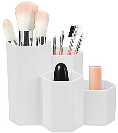 Stiftebox aus Kunststoff,Hexagonal Stiftehalter Schreibwaren Weiß | Stifthalter Box,Pencil Organizer Weiß,Multifunktionaler Stifthalter Für Zuhause/Schule/Büro Organizer Schreibwaren