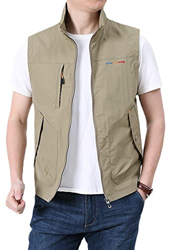 TienNew Gilet da Pesca Senza Maniche da Uomo, Giacca Lavoro Smanicato Leggera da Esterno Multitasche, per campeggio, caccia