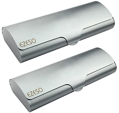 Geila Hartschalen-Brillenetui aus Aluminium - Leicht, für Kurzsichtige, Mattiert (Pistole Grau)