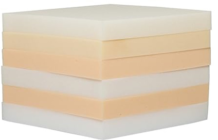Juego de 6 cojines cuadrados de espuma para cubrir – 40 x 40 x 5 cm – Espuma de relleno de tapicería, Cojines para sillas