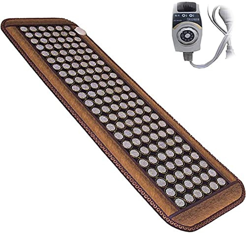 HHORB Infrarrojo Lejano Amatista Mat, Alfombrilla Amatista Térmica Infrarrojo De Curación De Turmalina Cristales Naturales - Ajustable 33-55 ° Calentamiento Profundo - Hot Stone Therapy 50X150 Cm