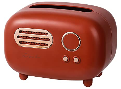 Taschentuchbox, Retro Radio Tissue Halter, Taschentuchspender Desktop Papierhalter Feuchttücher Box Retro Radio Tissue Box Cover für Zuhause, Büro, Badezimmer, Wohnzimmer, Küche
