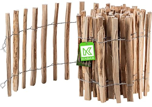 KADAX Valla de avellano, valla de madera de avellana, valla de jardín en diferentes tamaños, apilamiento resistente a la intemperie, producto natural ((4-6 cm) 60 x 500 cm)