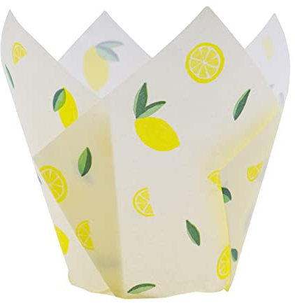 24 PME Caissettes à muffins en forme de tulipe, Citrons