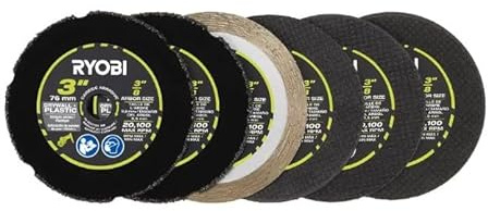 Ryobi 3 in. Carbide Cut Off Wheel Set (6-Piece)