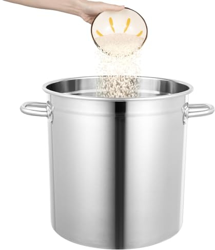 35L/14.53Gal Großer Suppentopf aus Edelstahl Suppentopf mit Deckel Haushaltsüblicher Suppentopf aus verdicktem Edelstahl mit Deckel Suppeneimer Kochtopf Geeignet für Suppen, Eintöpfe