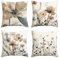 Artoid Mode Juego de 4 fundas de cojín con diseño geométrico de flores silvestres, 45 x 45 cm, para sofá, salón, decoración