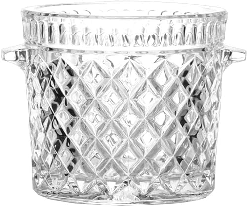 ZzzaNa Seau à Glace en Verre Cristal, Seau à Champagne de Luxe européen, Seau à vin, conteneur de tonneau à vin, Fournitures de Bar KTV Club, Blanc Seau