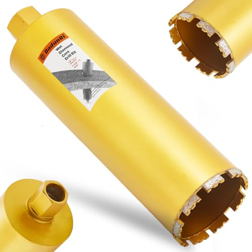 DaduoRi 6 Inch Wet Core Drill Bit, 6 Diameter x 14 Depth,1-1/4-7 Thread, High-Performance Diamond Core Bits for Reinforced Concrete with Rebar, Masonry, Brick Block,Cement, Stucco, Stone (152mm)