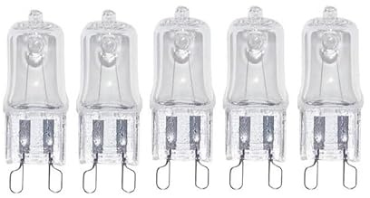 WYLIELAMSH 5 Stück G9-Halogenlampen, 220 V, 25 W, 40 W, 60 W, Backofen-Glühbirne, G9-Hochtemperatur-Glühbirne, Dampfgarer-Licht,220V-25W