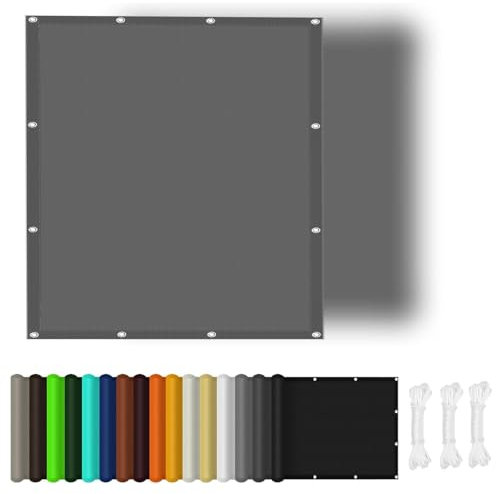 Vela Ombreggiante Impermeabile 5 x 8 m Pes Protezione UV 98% Vele Ombreggianti Rettangolare Telo Parasole per Esterno Giardino, Grigio Scuro