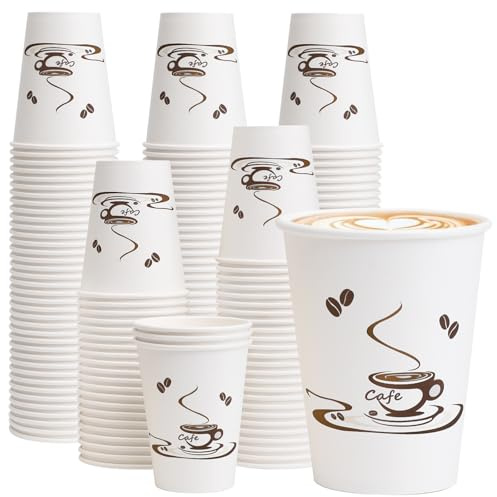 Lamosi Coffee Cups 12 oz 240 Pack, Disposable Paper Cups for Hot or Cold Drinks, Insulated Leakproof Cup for Cafe, Office, hotel and Home