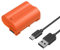 SMALLRIG Battery 2400mAh USB-C Kamera-Akku für Nikon EN-EL15C Z6 III, Zf, Z8, 2,5H voll aufgeladener Akku für Nikon Z7, Z6, Z7 II, Z6 II, Z5, D850, D810, D810A, D780, D750, D610, D500, Orange – 4966