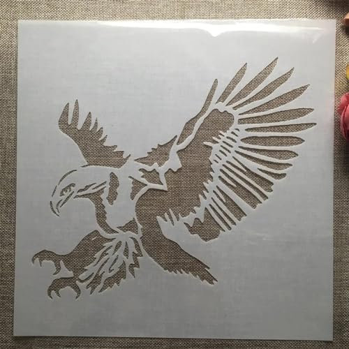 Schablonen zum Malen, 30 x 30 cm, Adler-Raptor, wiederverwendbare Schablonen zum Malen auf Holz, Leinwand, Stein, Stoff, Boden, Fliesen, Wandkunst, Heimdekoration