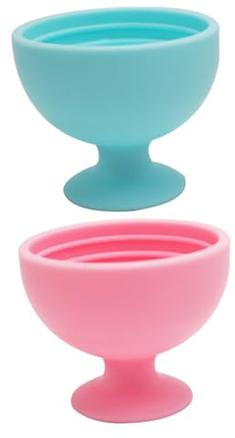 Didiseaon 2pcs Silicone Makeup Sponge Holder Makeup Brush Cleaner Bowl Stand for Beauty Sponge Brushes and