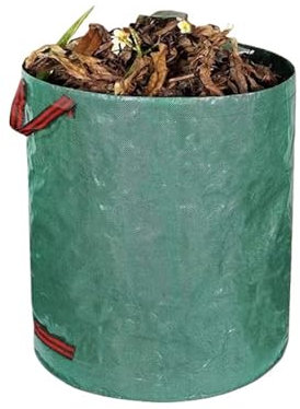 FonHNDG 60L-500L Wiederverwendbare Gartentasche Große Kapazität Laubsack Leichter Mülleimer Faltbarer Gartenmüll Abfallbehälter Aufbewahrungstasche für Garten, Garage(120L)