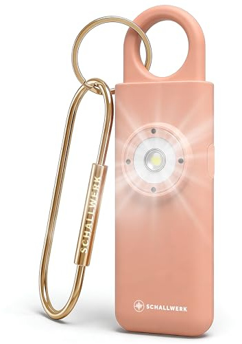 Schallwerk ® Safety+ Taschenalarm für Frauen – Persönlicher Alarm mit LED-Licht – Schrillalarm Schlüsselanhänger für Selbstschutz & Sicherheit unterwegs – laut & kompakt