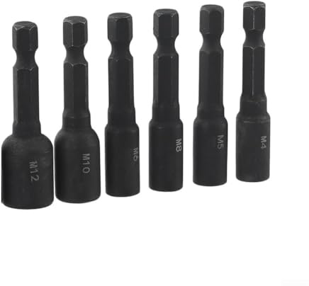 Pumixiy Gewindebohrer-Adapter-Verlängerungsset, 4-12 mm, mit 1/4-Zoll-Sechskantschafthalter, 6-teiliges Set für elektrische Bohrmaschine, Modellbau, Werkstatteinsatz