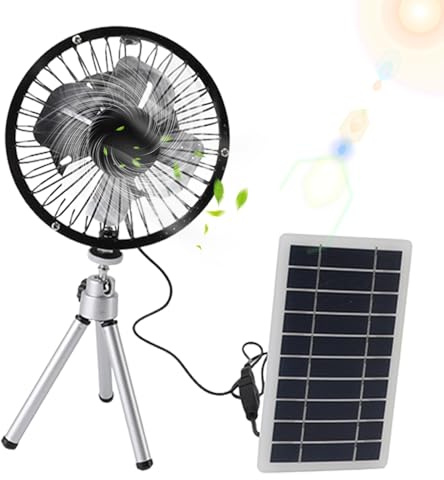 Min-i Solar Panel Powered Fan | 10W Foldable Outdoor Cooling Fan | Multipurpose USB Greenhouse Portable Solar for Outdoor Use Camping Jobsite