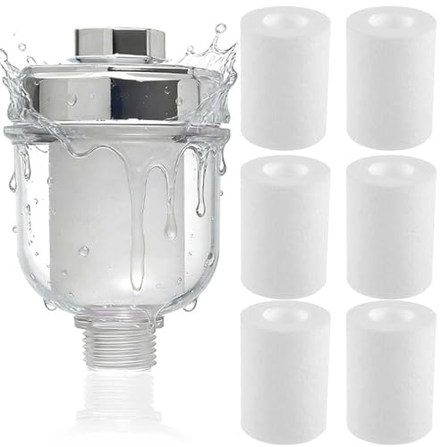 cddcwz shower filter,kalkfilter dusche,mit 6 Austauschbaren Filterelementen | duschfilter,wasserfilter dusche mit 6 Austauschbaren Filterelementen,duschfilter gegen kalk für Wasserhähne oder Dusche