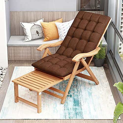 XYWGBMS Sun Loungers for Garden Wooden Patio Garden Outdoor Recliner with Padded Headrest Adjustable Headrest, Sun Lounger Reclining Day Bed