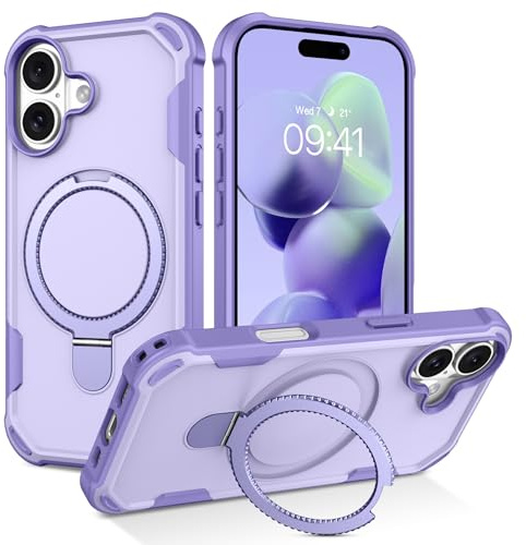 VENINGO Magnetic Case for iPhone 17, [Kickstand Ring Holder][14FT Military Grade Protection][Fit for MagSafe] Shockproof Slim Cover for iPhone 17, Purple