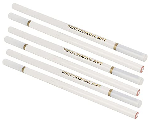 Set di Matite a Carboncino Bianco Lucide Sfumabili Morbide Medie Dure per Schizzi su Carta Scura Matite Artistiche Non Tossiche Ecologiche per Artisti e Principianti