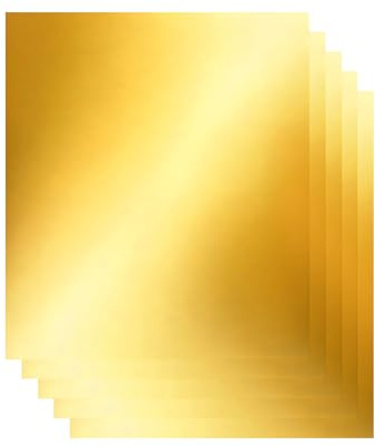 Carta in lamina d'oro | 5 pezzi di materiale artigianale bifacciale, pellicola per artigianato e artigianato, per il montaggio di goffratura strumenti artigianali rifiuti progetti artistici