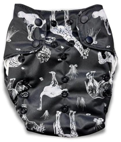 Smart Bottoms Dream Diaper 3.0 AIO Pañal de Tela Talla única (4-16 kg) - Pañal suave todo en uno, a prueba de fugas y sostenible (Safari Adventure)