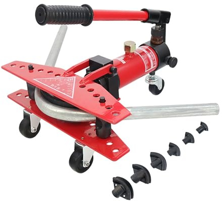 Piegatubi idraulica manuale, piegatubi industriale, forza 6T, 6 matrici, diametro tubo 10-25mm, kit di utensili piegatura a 90° per tubi in acciaio e acciaio inossidabile