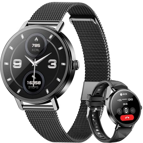 Blackview Montre Connectée Femme Homme avec Appel Bluetooth,Smartwatch avec Réveil intelligent, 24H Sommeil/Fréquence Cardiaque/SpO2,100+ Mode Sportifs Montre, Fitness Podomètre Compatible Android iOS