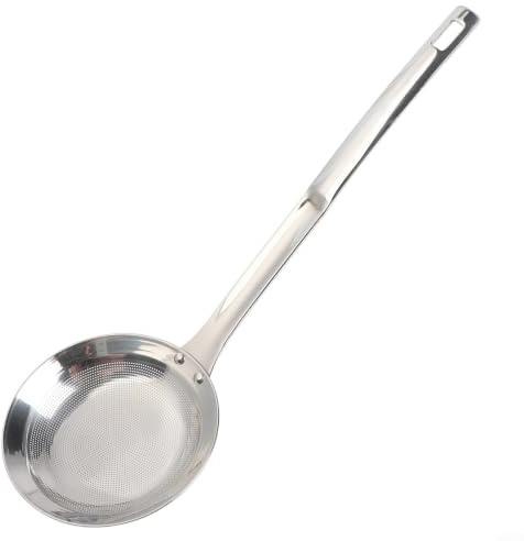 Louche en acier inoxydable avec 6000 trous fins, louche à mousse, pelle à graisse pour soupe, casserole chaude, évier, grande taille 33 x 11,3 cm (moyen)
