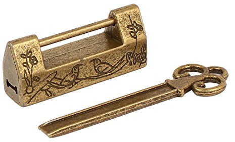 Sourcingmap Jewelry Box Drawer Retro Style Carved Bird Flower Leaf Zinc Alloy Chinese Lock w Key