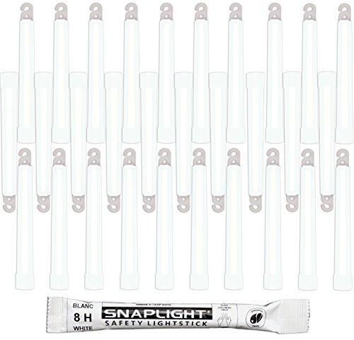 Cyalume SnapLight Blanc 15cm Bâton Lumineux Glow Stick Light Stick Fluorescent Durée 8 heures (Boîte de 30)