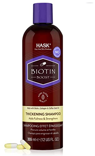 HASK Biotin Boost Shampoo, thickening for all hair types, colour safe, and cruelty-free - 1 355mL Bottle