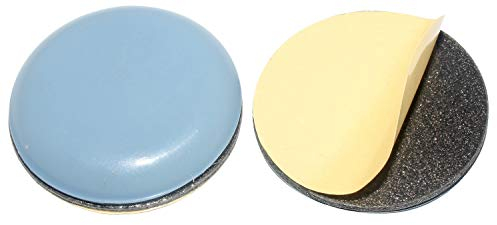 8 Stück HKB ® Teflon-Möbelgleiter rund ø=30mm, für Innen zum Kleben, 5mm stark, mit Klebefläche, PTFE, 2mm Gummipuffer, graublau, extra strapazierfähige Ausführung, Art.-Nr. 20337