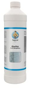 Superol - Bluestar Profi-Glas-Politur 1 Liter entfernt Kratzer und Starke Verkalkung von Fenstern Duschkabinen Keramik Fliesen für bis zu 30qm je Liter