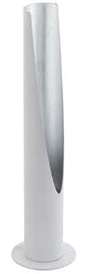 EGLO Tischlampe Barbotto, 1 flammige Tischleuchte, Stablampe aus Stahl | Farbe: Weiß, silber, Fassung: GU10, inkl. Schalter