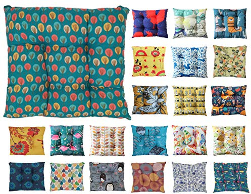 Tropik Home Colourful Seat Pads, Garden Kitchen Chair Cushion Tie On Many Colours (Autumn Trees)
