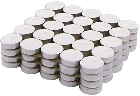 Boodtag Lot de 100 Bougies Chauffe-Plats en Paraffine Blanche 4h de Combustion pour Dîner Fêtes Soirée Chandelles Mariages Anniversaire (100 Pcs)