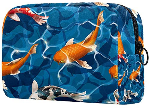 Carp in the Water - Bolsa de maquillaje para viaje, bolsa de maquillaje, organizador con cremallera para mujeres y niñas