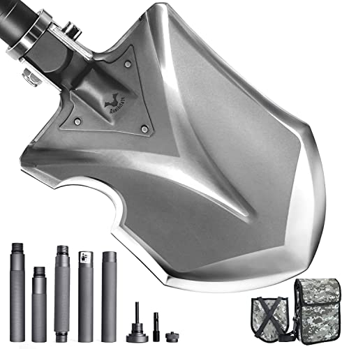 Zune Lotoo Klappspaten, Multifunktionale Camping Schaufel aus Kohlenstoffstahl, 3 Winkel Verstellbare Klappschaufel, Tragbare Outdoor Survival Schaufel für Offroad, Camping, Angeln, Annihilate F2