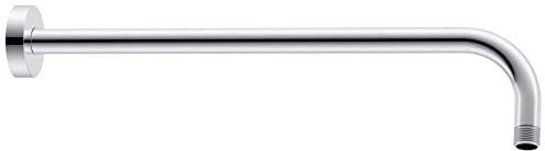Hibbent 16 Inch All Metal Shower Extension Arm, Extra Long Extender with Flange, Stainless Steel Rainfall Shower Arm Water Outlet, Wall Mounted Shower Head Extender, Chrome
