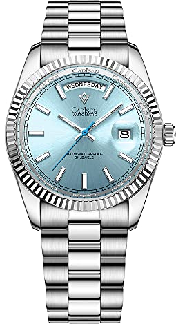 CADISEN Automatik Uhr Herren Mit Gangreserve Automatik Saphirglas Wasserdicht Edelstahlarmband Beiläufig