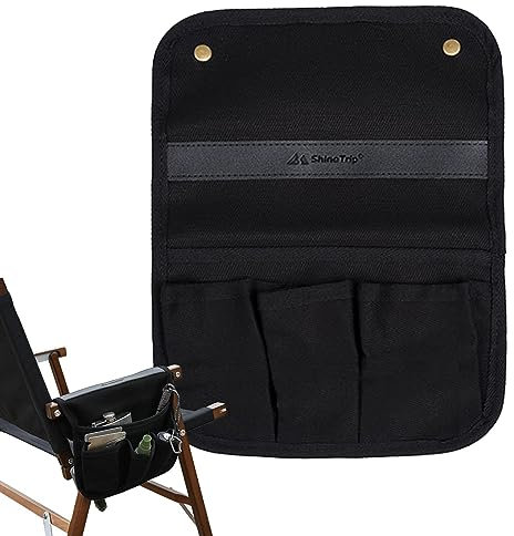 Sysdisen Bolsa para Silla Playa,Bolsa Almacenamiento Lateral para reposabrazos Silla Ruedas | Organizador apoyabrazos Silla Doble Capa con múltiples Bolsillos, Bolsa