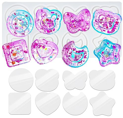 Gießform Shaker Form Mond Stern Kunstharz Kawaii Schlüsselanhänger Siegelfolien 41er Set