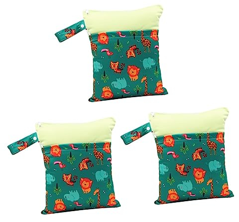 Toyvian 3stücke Cloth Diaper Wet Bag Mit Buntem Design Mit Zwei Fächern Für Windeln Und Feuchttücher Für Reisen Schwimmen Und Camping