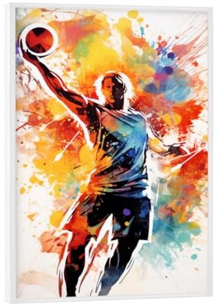artboxONE Poster mit weißem Rahmen 18x13 cm Sport Volleyball Watercolor 2 (matart) - Bild Volleyball Ball bunt